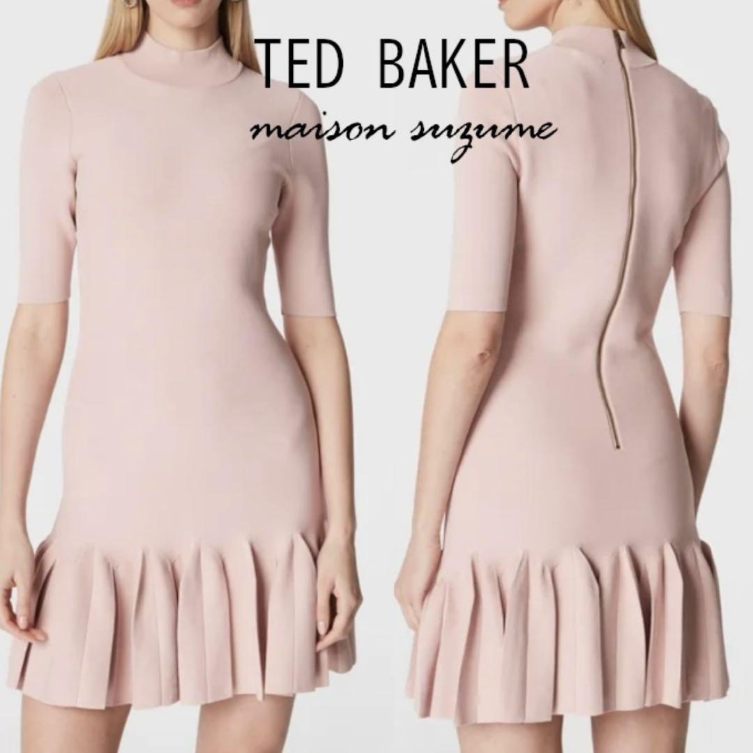 TED BAKER ピンク ハイネック フレアワンピース 32,000円
