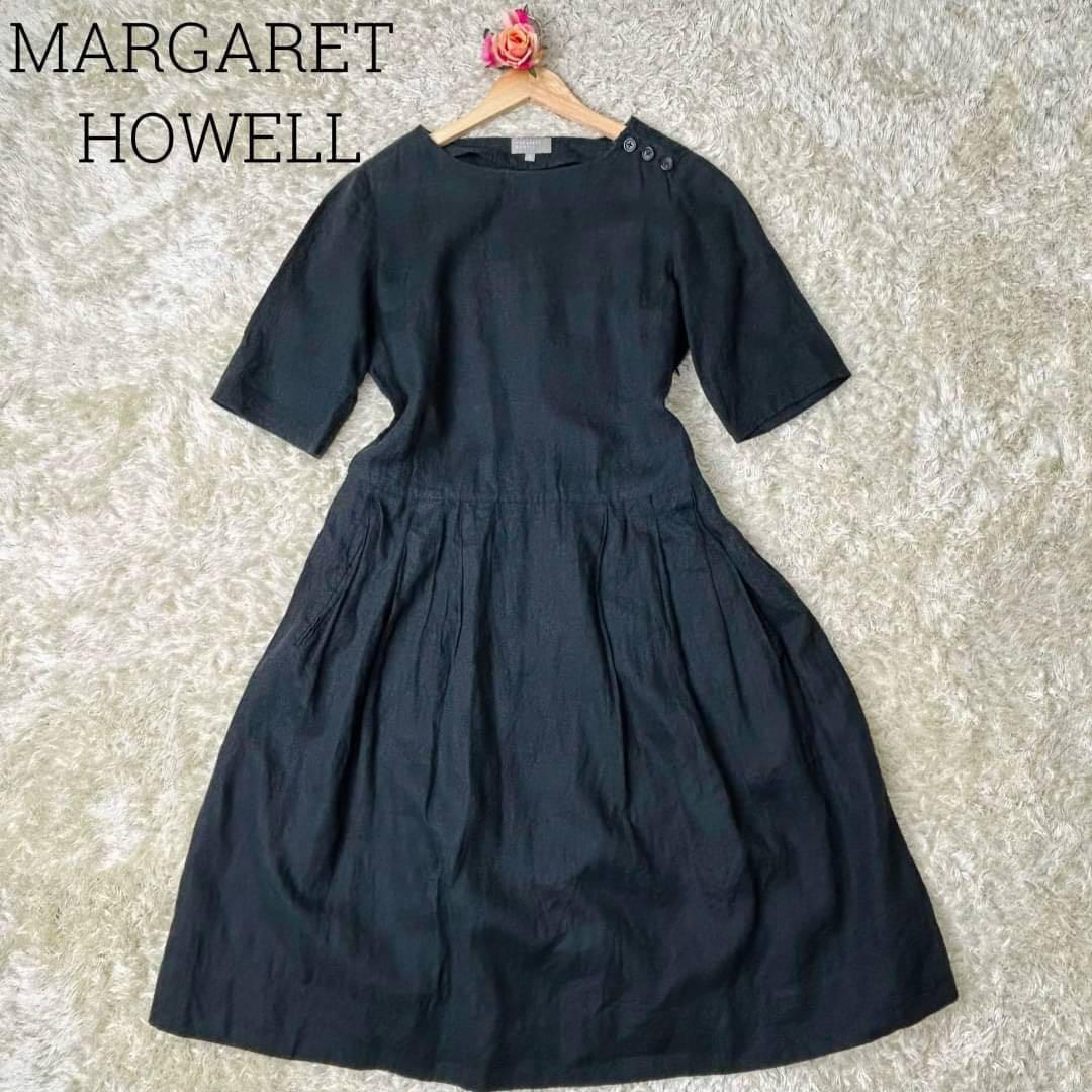 当店限定販売】 【美品】マーガレットハウエル ミドル丈ワンピース 麻