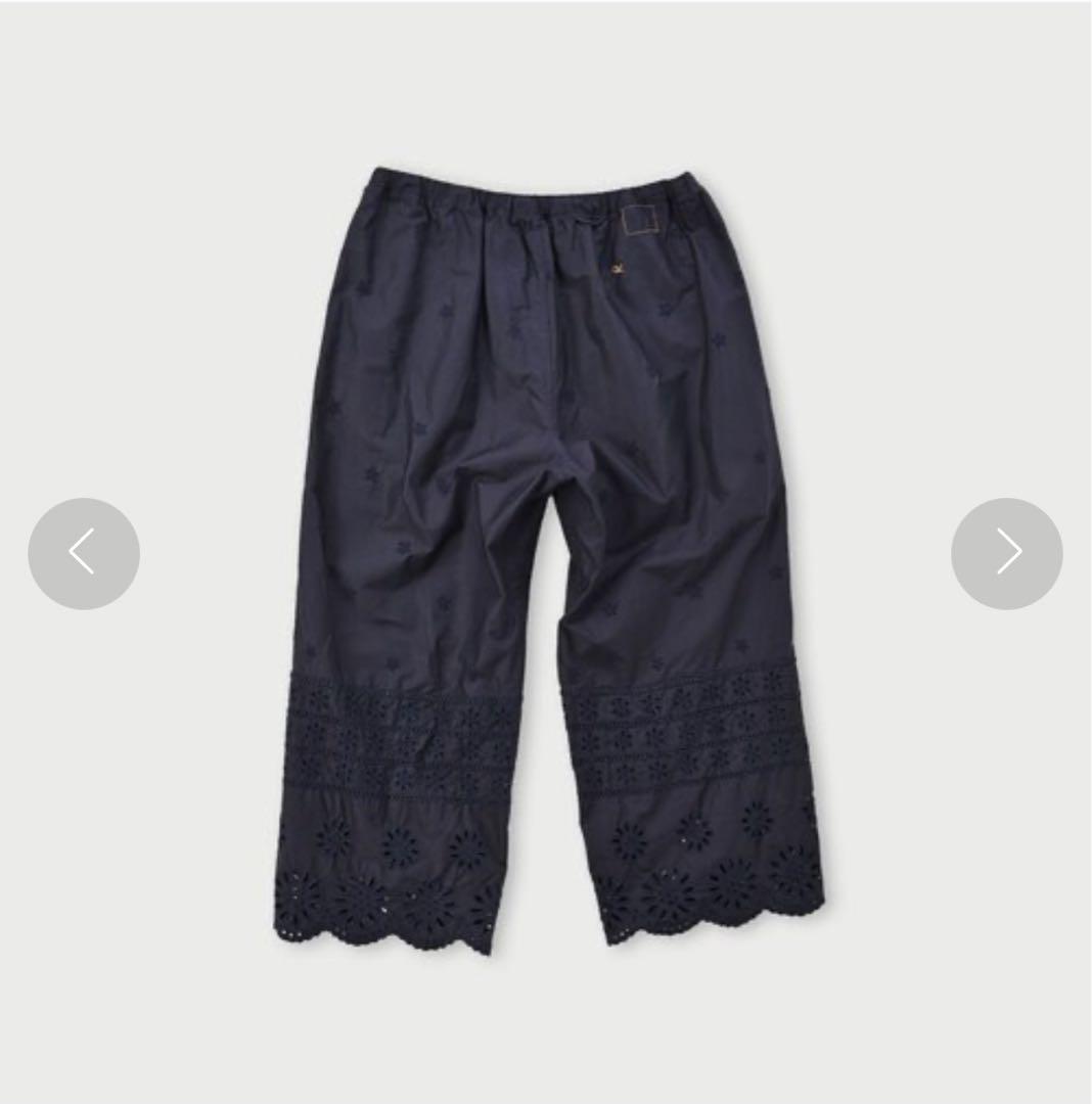45R★薄ギャバカットワークのペチパンツ ネイビー 45R☆薄ギャバカットワークのペチパンツ ネイビー