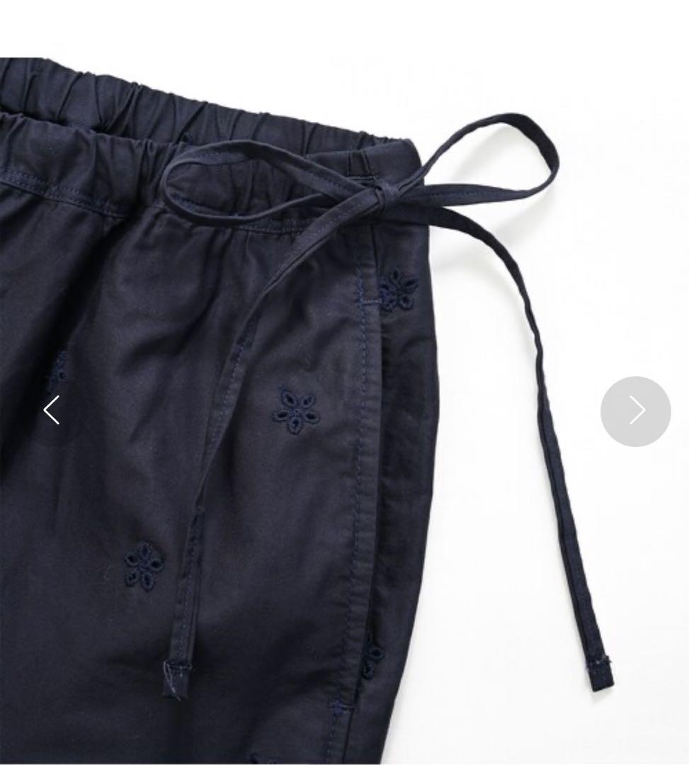 45R★薄ギャバカットワークのペチパンツ ネイビー 45R☆薄ギャバカットワークのペチパンツ ネイビー