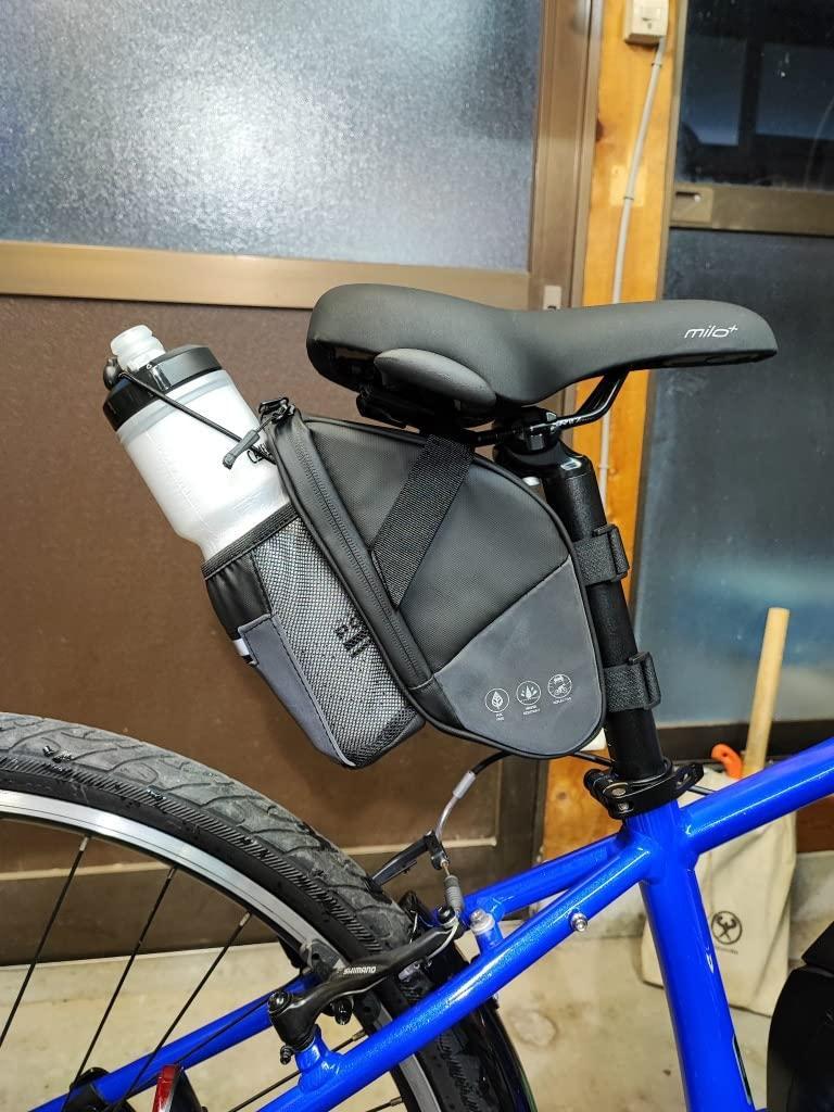 ロードバイク 防水 大容量 ストラップ式 反射材付き サドルバッグ 自転車