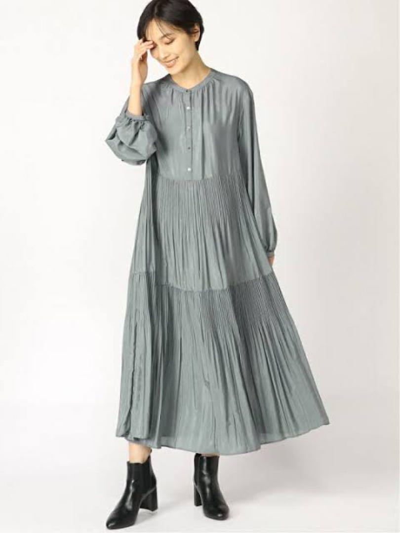 【Spick&Span】ワッシャーサテンティアードワンピース/38/ポリエステル