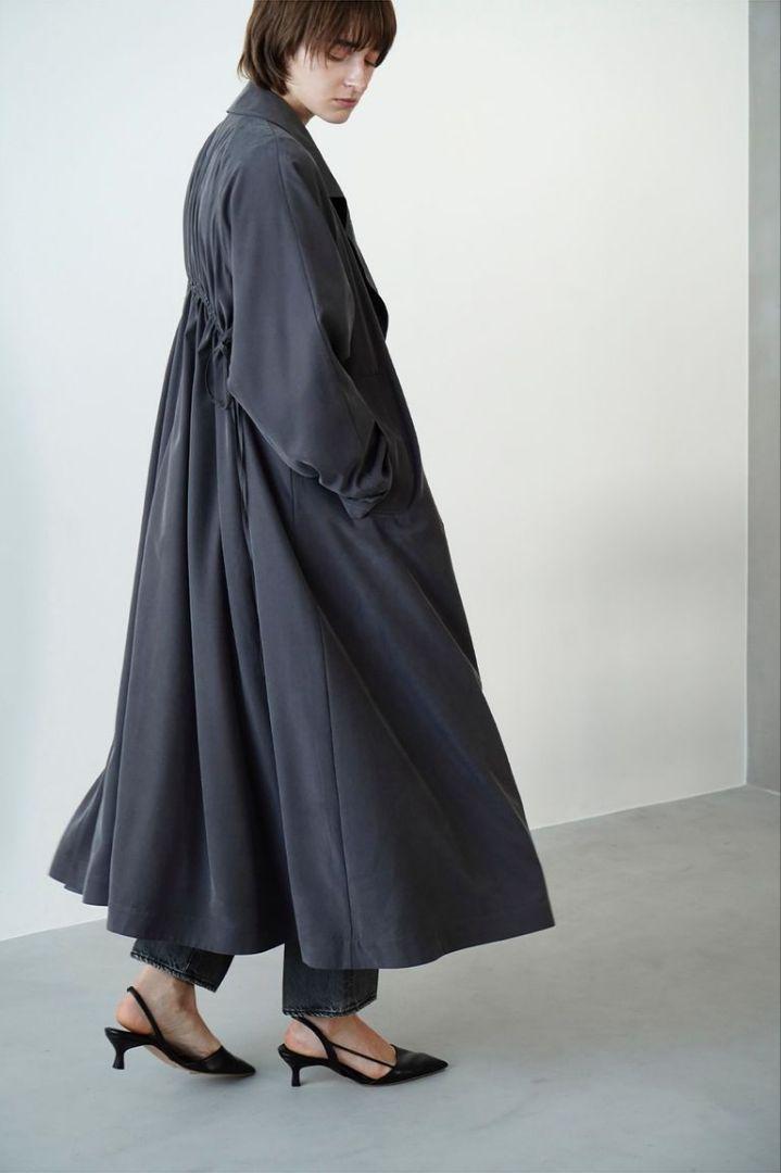 CLANE クラネ バッグ ギャザー ドレス トレンチコート グレー　GREY