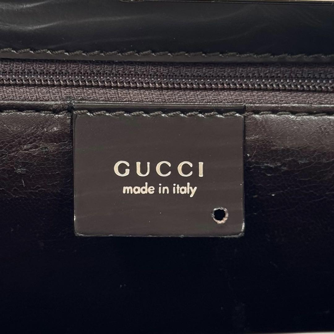 GUCCI グッチ ハンドバッグ フォーマル がま口 レザー ロゴ型