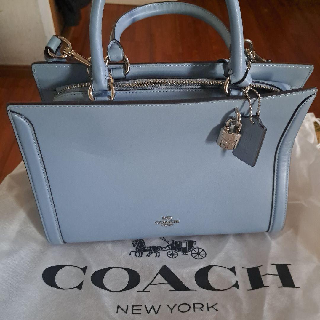 COACH ライトブルー ハンドバッグ