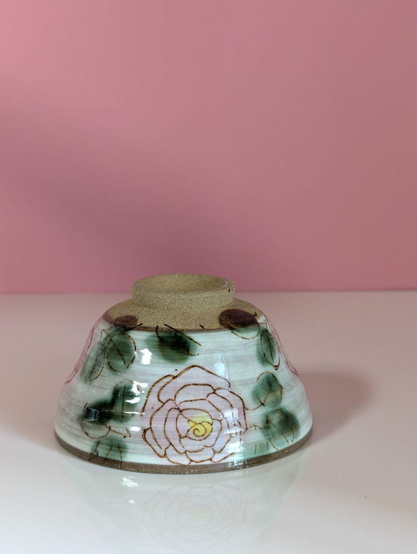 和風薔薇柄お茶碗ローズ和柄お茶碗夫婦茶碗キッチン雑貨プレゼント