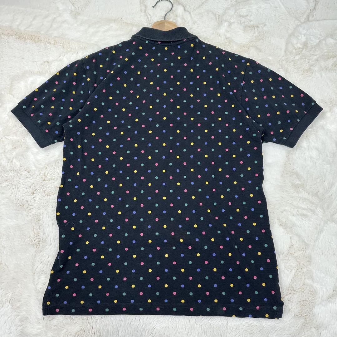 ✨希少✨美品✨BAPEドット柄 ポロシャツ 黒×黄 ロゴ刺繍 M 日本製