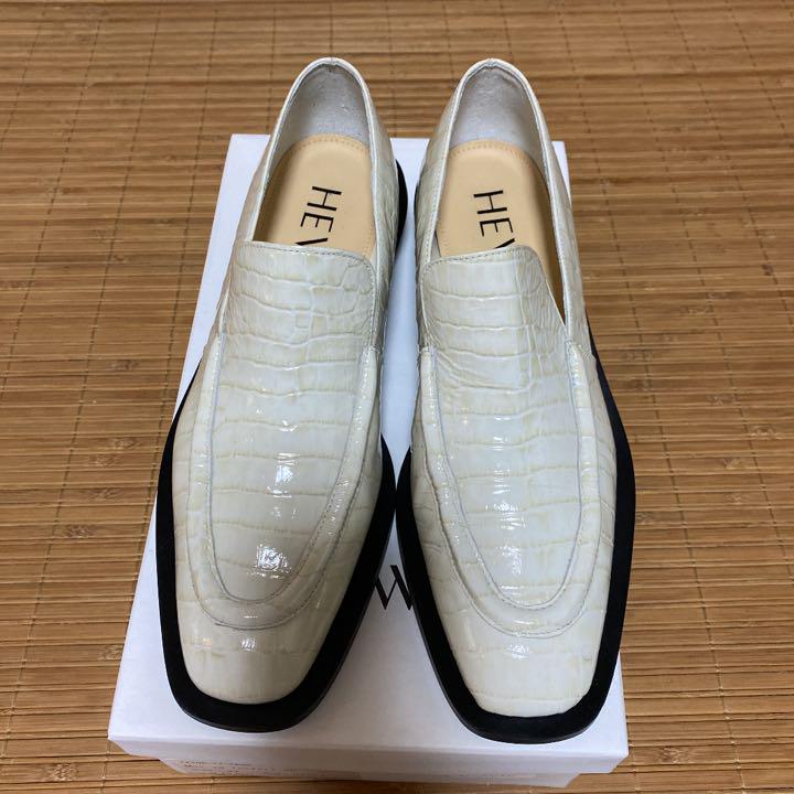 美品 hewn ローファー ホワイト レザー 24.5