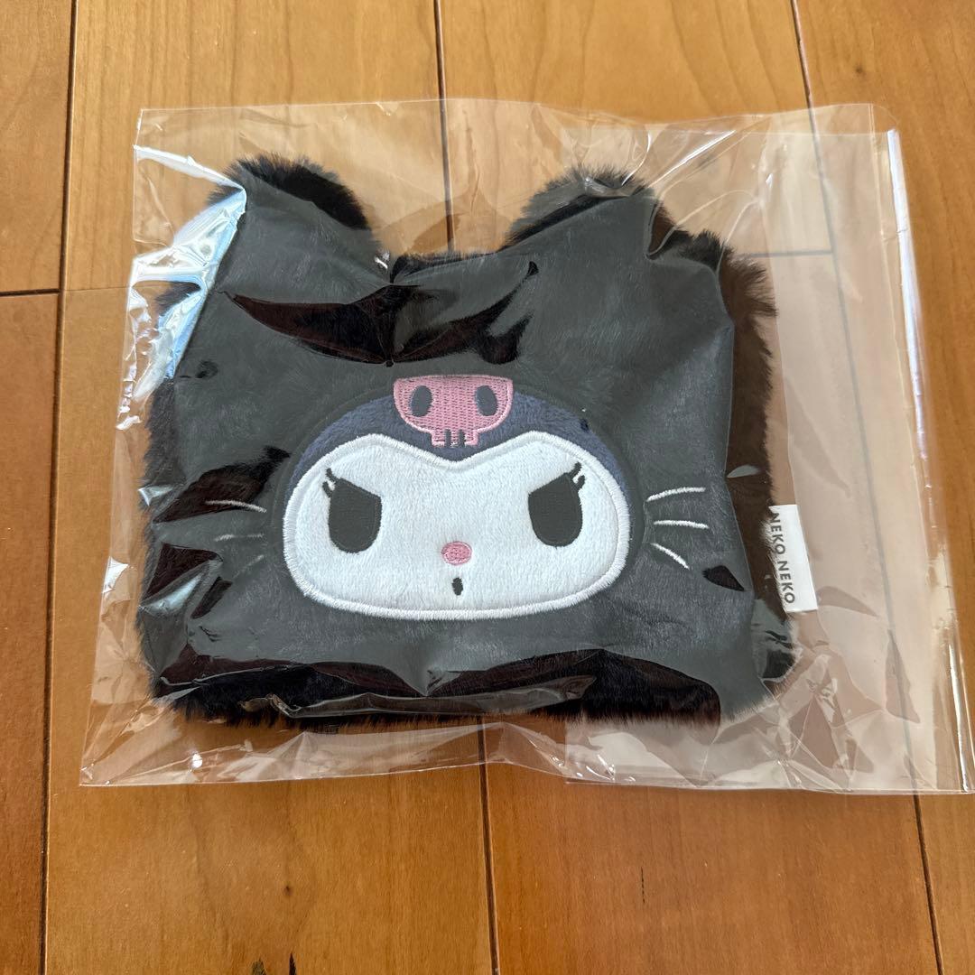 クロミ 黒ねこ ぬいぐるみ ミラー ファーポーチ 新品 クロミ クロミちゃん 黒ねこファーポーチ パステル