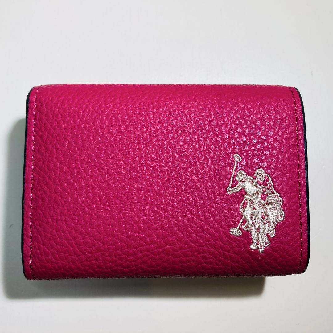 かなちゃんU.S. POLO ASSN. 3つ折り財布 ピンク&グリーン