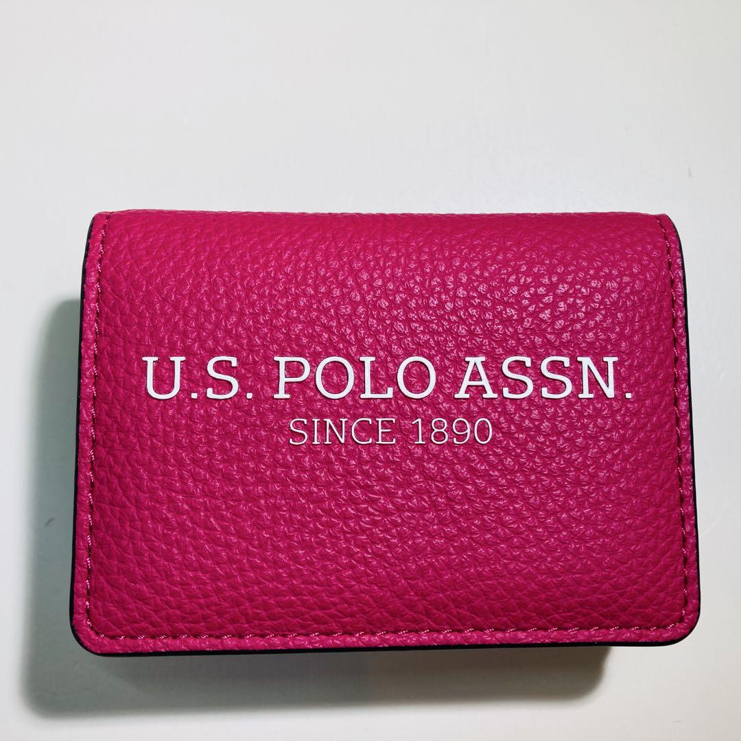 かなちゃんU.S. POLO ASSN. 3つ折り財布 ピンク&グリーン