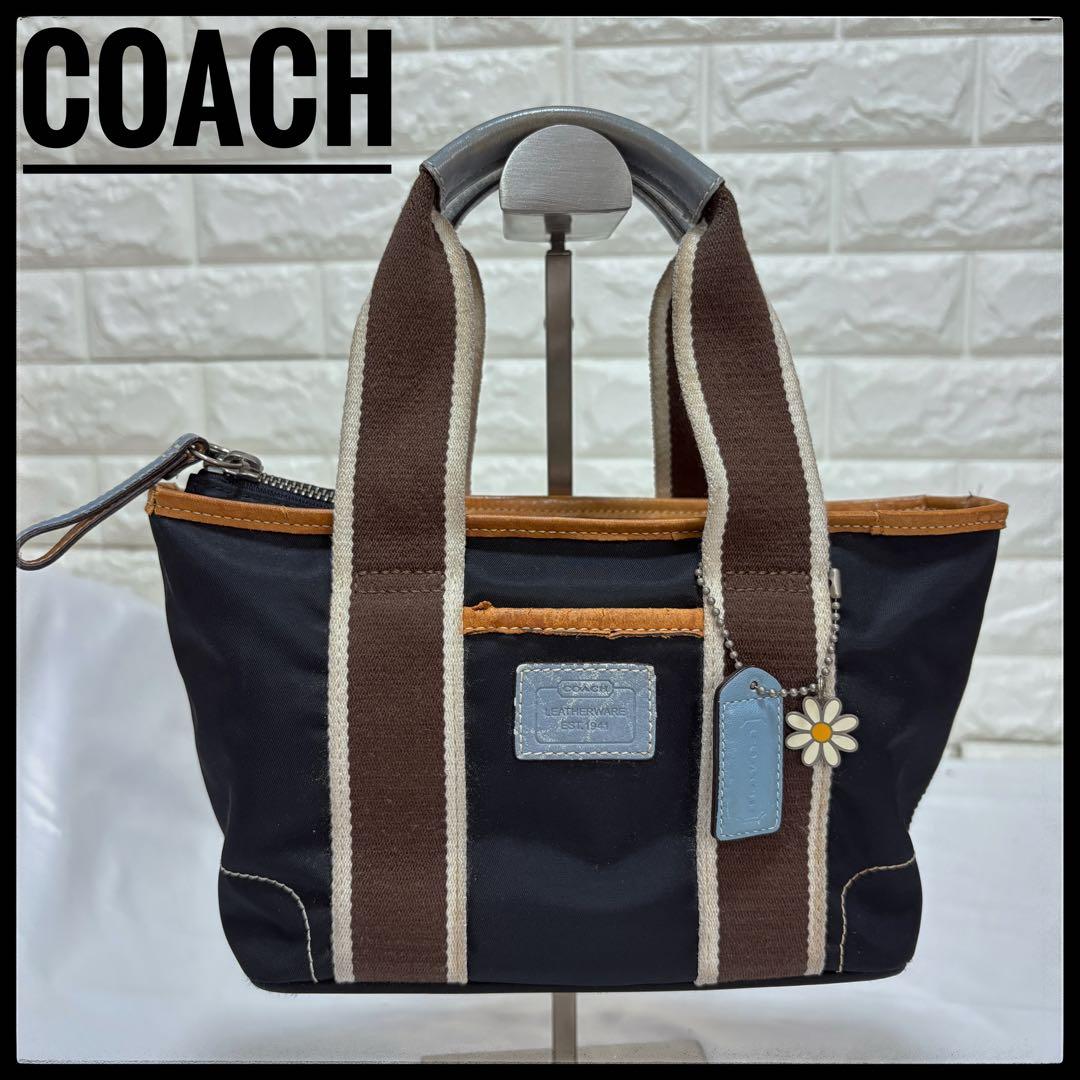 COACH コーチ ハンドバッグ ミニ バッグ 黒 ブラック シグネチャー 鞄