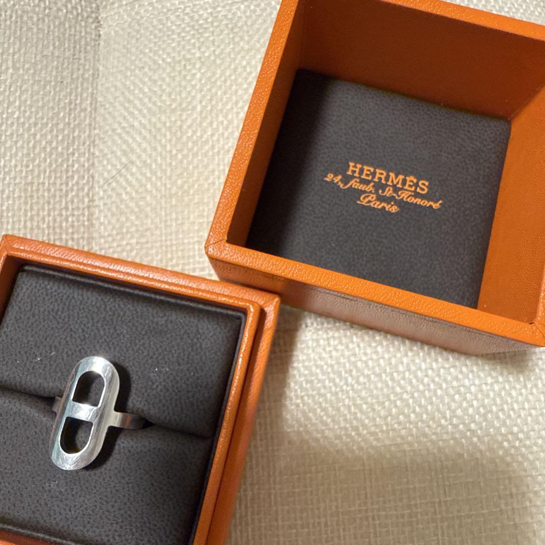 HERMES シルバー オープンリング　8号