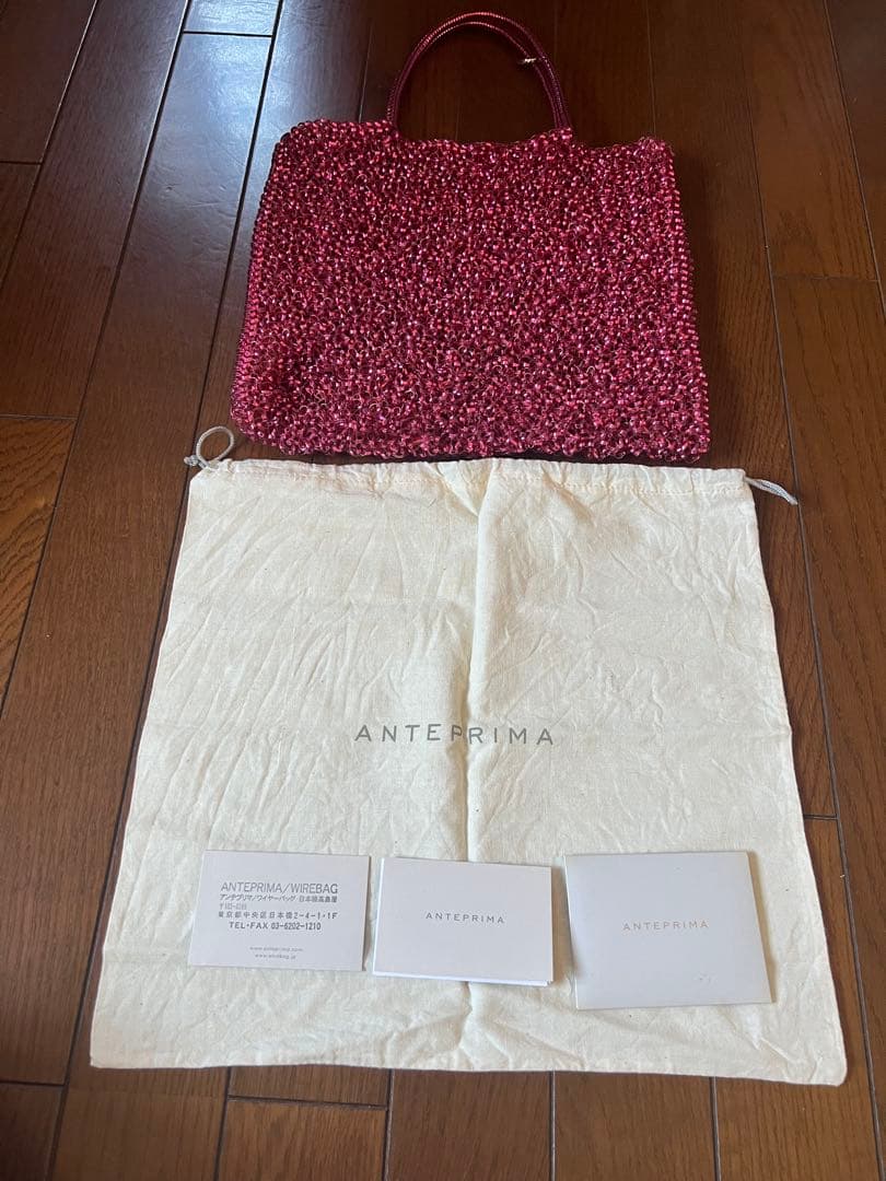 ANTERIMA ビーズ トートバッグ ピンク