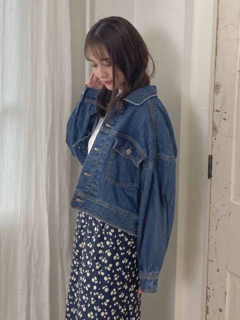 haluhiroine バックプリントGジャン デニムジャケット