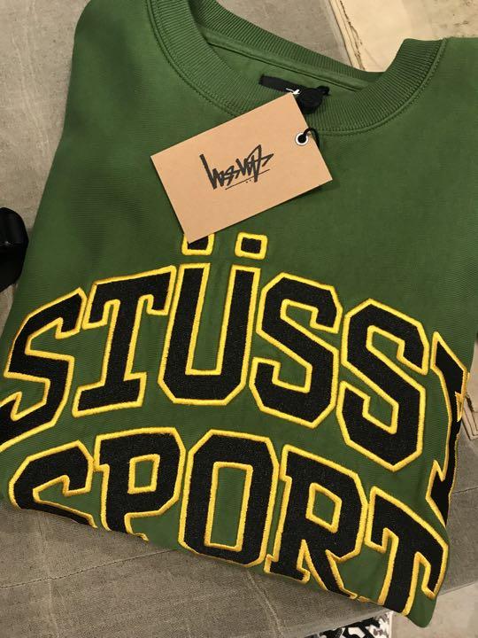 Stussy RELAXED OVERSIZED CREW Green L