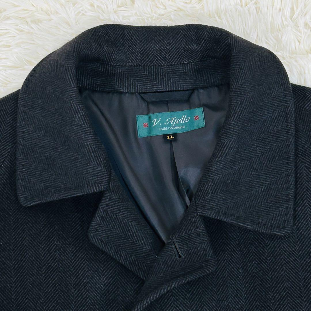 〈極美品〉ピュア カシミア 100% ロング コート LLサイズ メンズ 黒