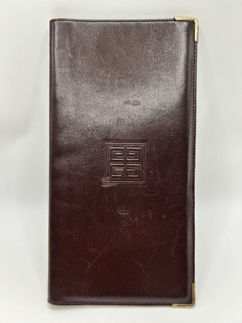 GIVENCHY ジバンシィレザー薄型長財布 ブラウンゴールドGivenchy