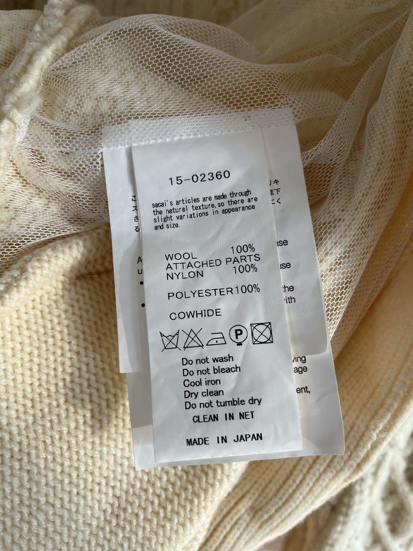 sacai アイボリー ケーブルニット セットアップ スカート