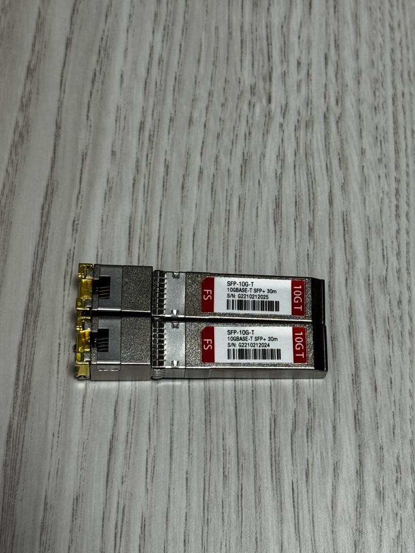 FS製 Cisco互換 SFP-10G-T 10Gbps 2個セット目立った傷や汚れなし