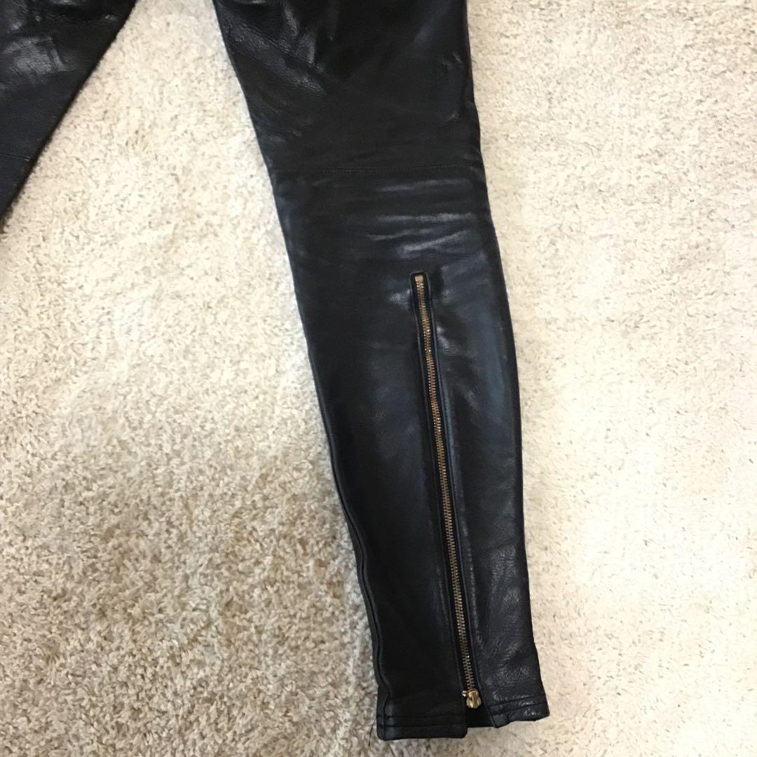 ブラックミーンズ　レザー　黒パンツ ジッパー　size2