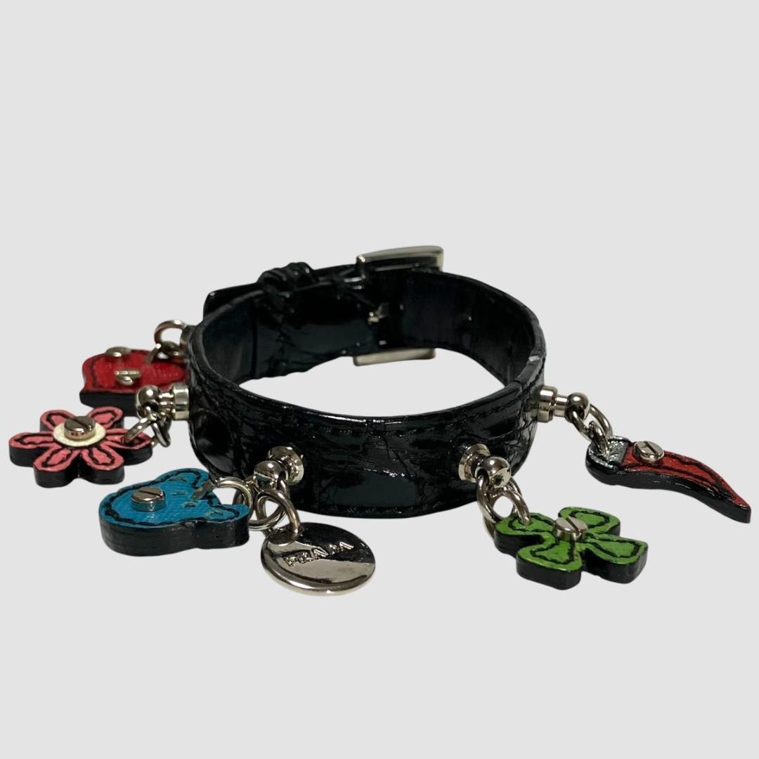 激レア　希少　プラダ　ブレスレット　レザー　5連　チャーム　マルチカラー