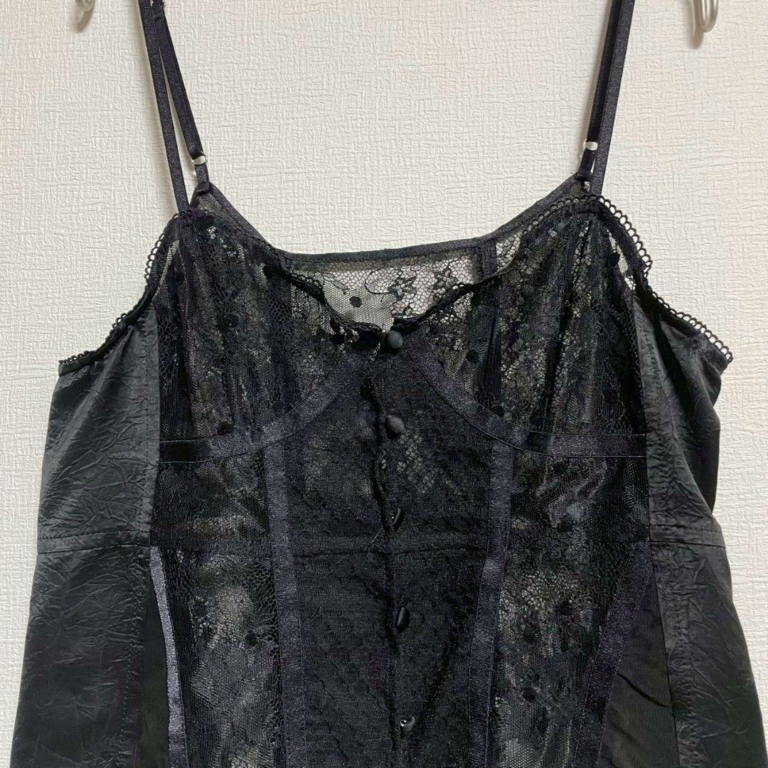 MAISON SPECIAL　ミックスレースキャミソール　ブラック