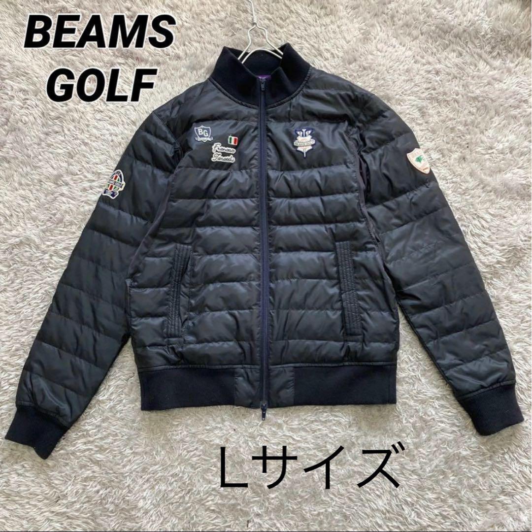 ビームス ゴルフ ライトダウンジャケット タラッティ 黒 ワッペン Lサイズ 画像1