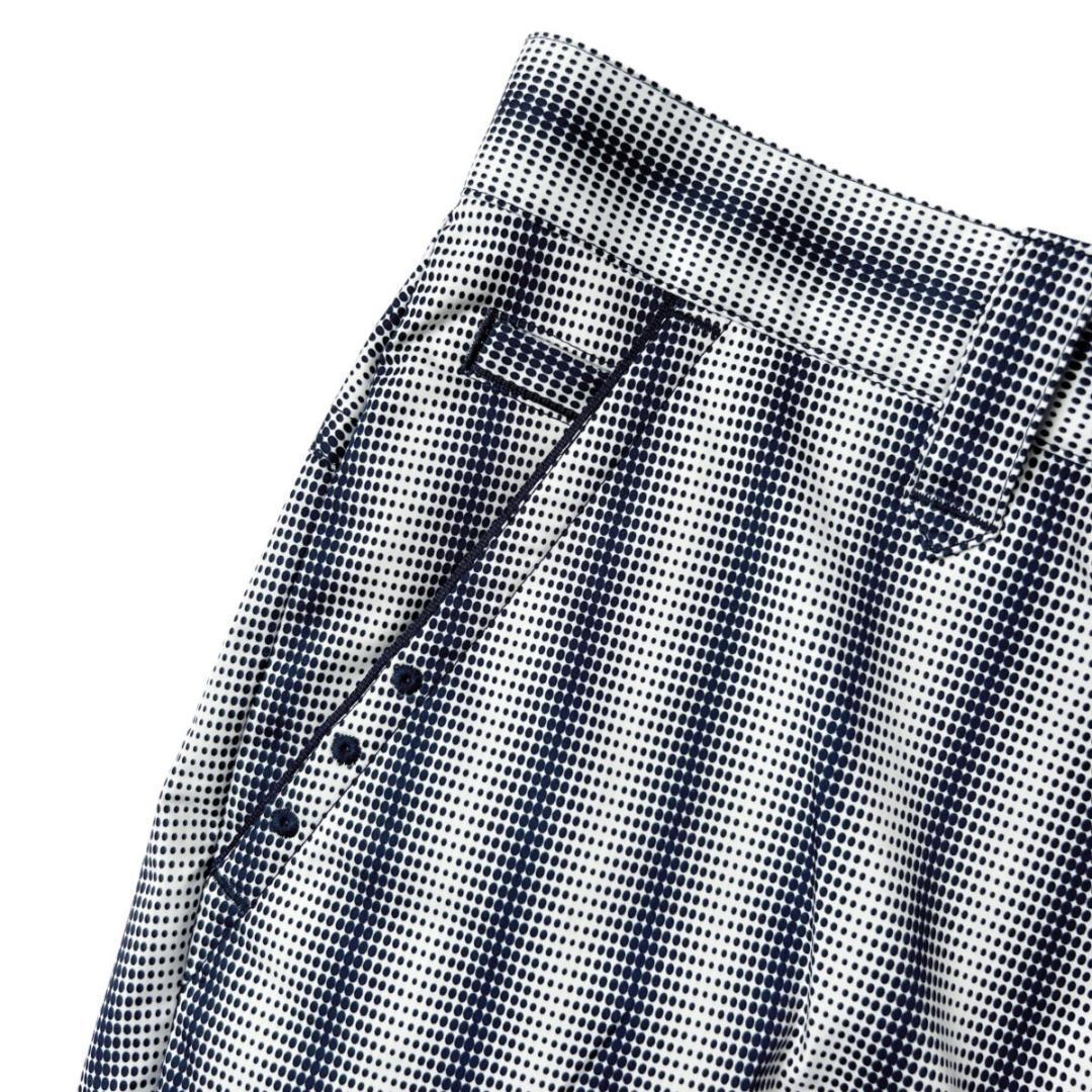 【お気にいる】 美品 アンパスィ ストレッチ ロング パンツ メンズ 85 / 白 × 青 メンズウェア