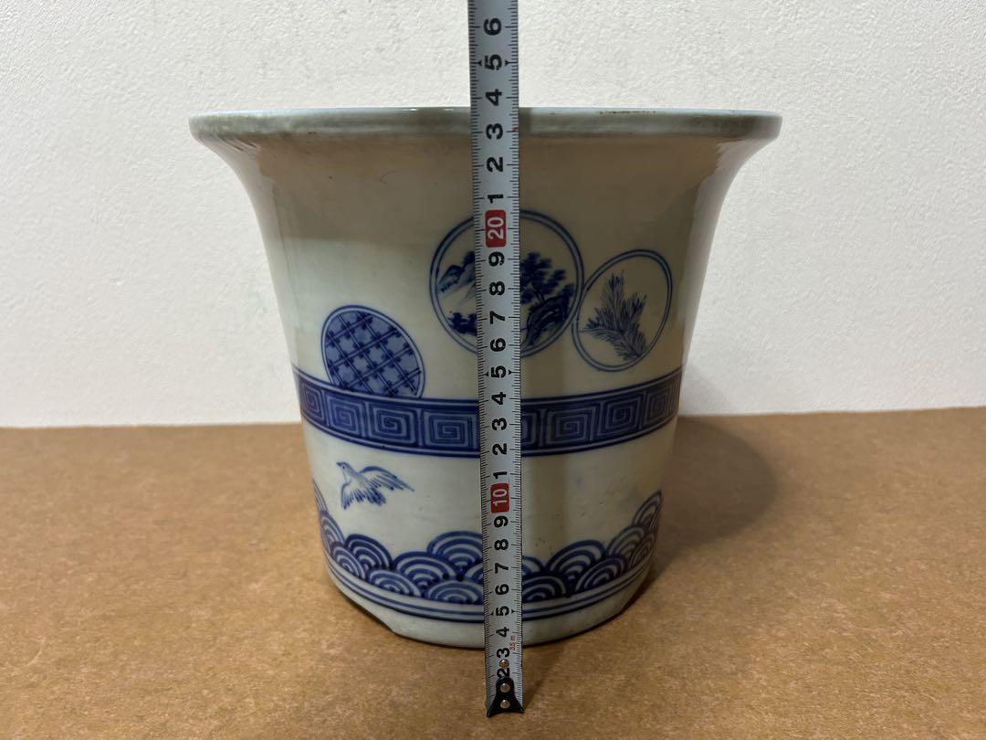 染付け盆栽鉢　小品盆栽　山野草　植木鉢