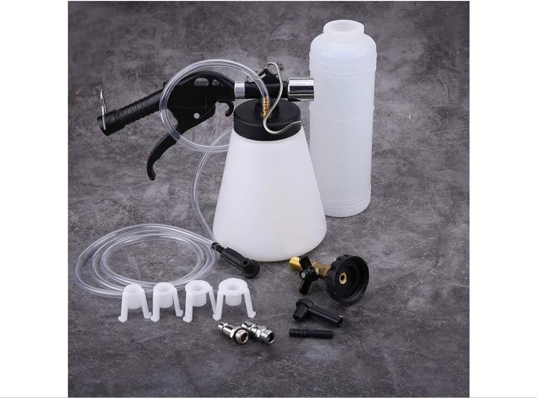 車用 空気圧ブレーキブリーダー プラスチック+金属材質 1Lオイルコンテナ容量