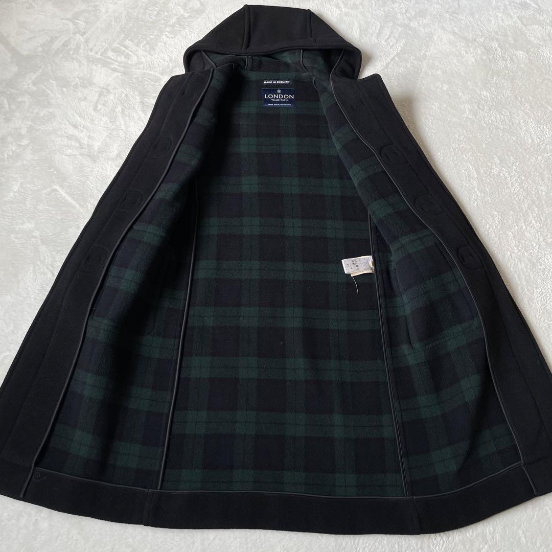 美品✨【ロンドントラディション】近年モデル/英国製/ロング丈/ダッフルコート/黒