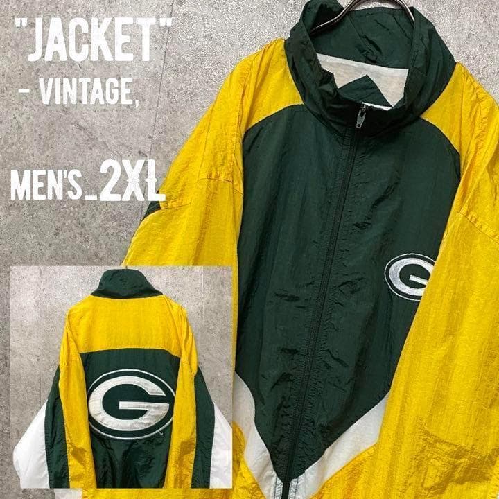 限定製作】 レア○90s《NFL》パッカーズ 両面刺繍ナイロンジャケット