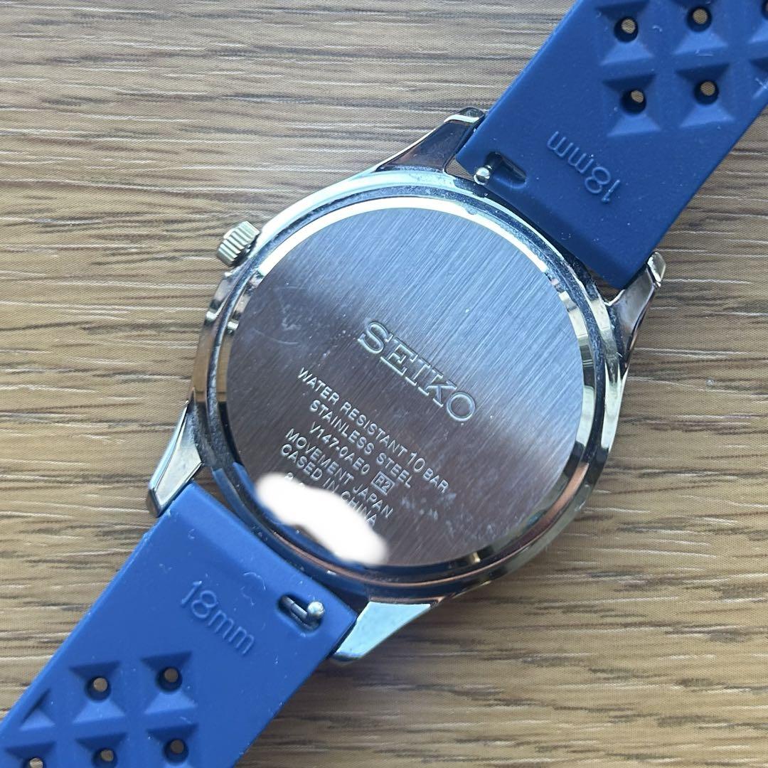 SEIKO SBPN057 ソーラー時計 青 シリコンバンド 18mm