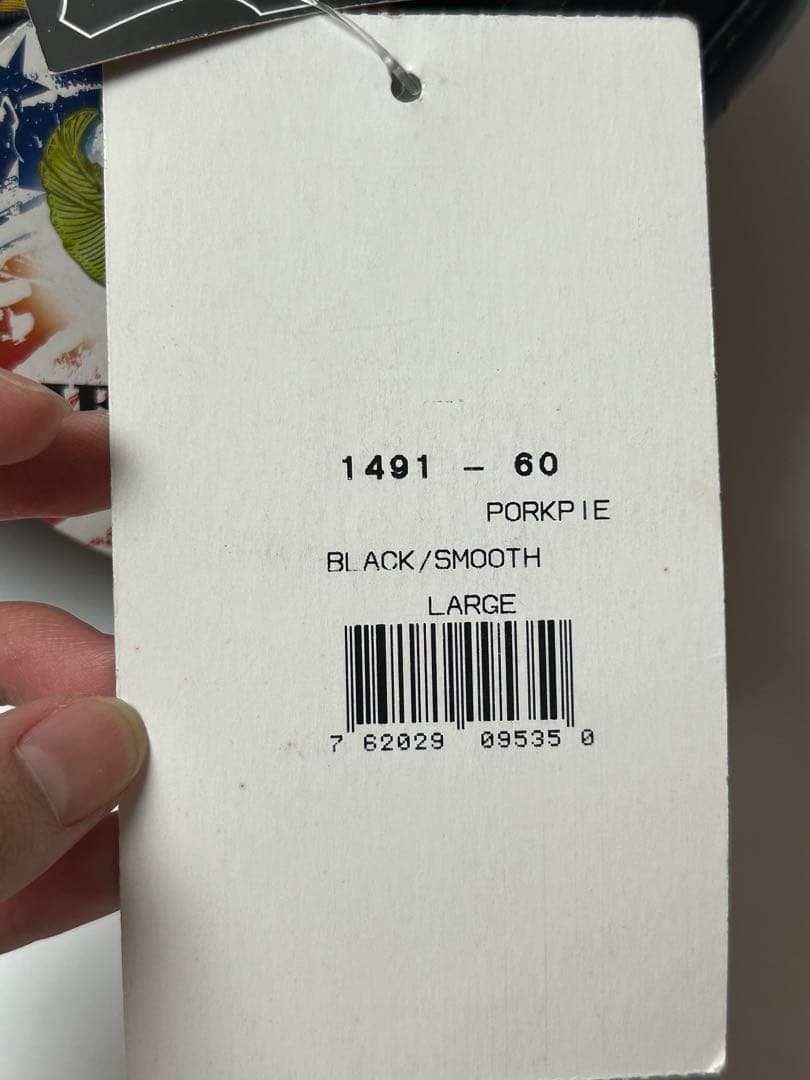 新品未使用　HENSCHEL ブラック レザー ポークパイハット　牛革　Lサイズ