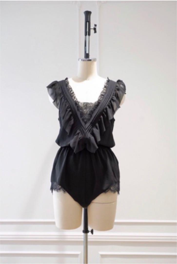 在庫限定品 Herlipto Maison Lace-Trimmed Playsuit 9TbkD-m49933951096 在庫大人気