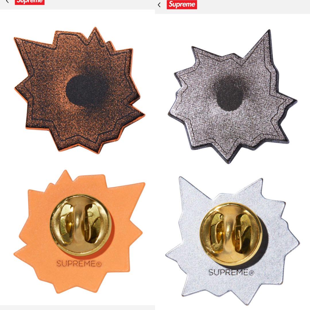 アイドル Supreme Bullet Hole Pin Orange + black