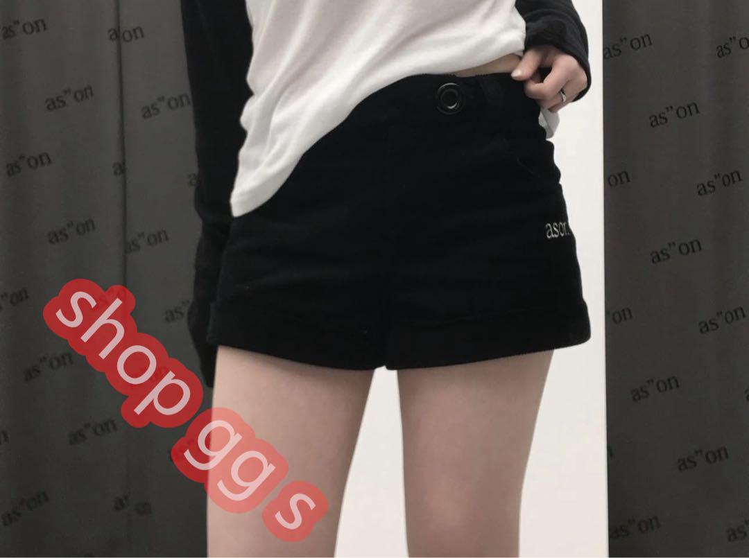 as''on ason ショートパンツ ason ブラック ショートパンツ - メルカリ