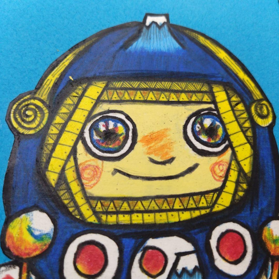 大学生 割引 ザビちゃん】【原画肉筆】必勝!!青だるま メルカリ - 絵画