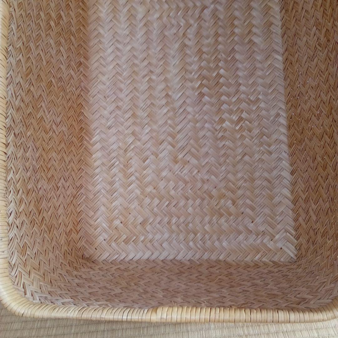 昭和レトロ鳥越すず竹竹細工行李かご大型(65cm)　鳥越竹細工