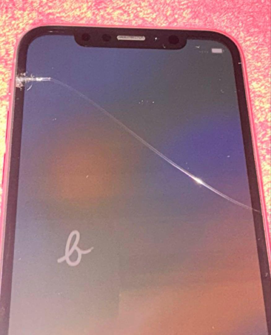 【SIMフリー】iPhone XR 画面ひび割れ iPhone X 64GB スペースグレイ SIMロック解除 画面割れ
