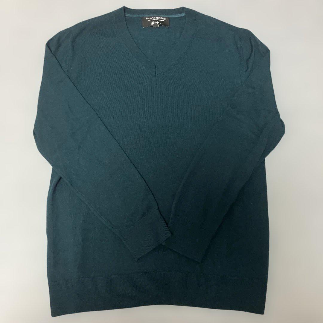 BANANA REPUBLIC ダークグリーン Vネックセーター L