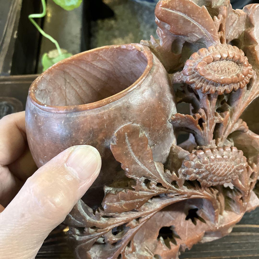 アンティーク 石彫 花瓶