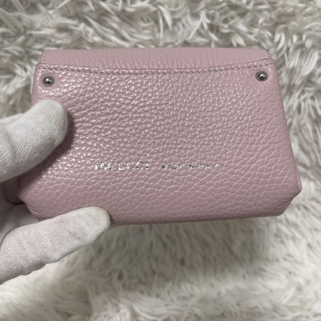 美品)大人気、イアクッチ、折財布、シボ革、人気色、ピンク
