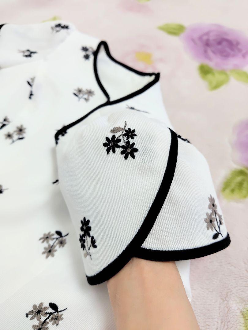 【美品】M’S GRACY★お花柄刺繍ワンピース★おリボン★size 40★