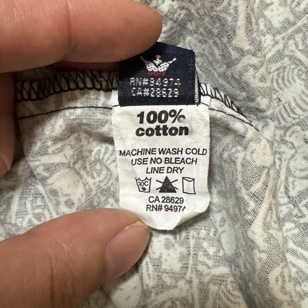 old stussy 紺タグ スカル ドクロ 総柄 シャツ USA製 90s