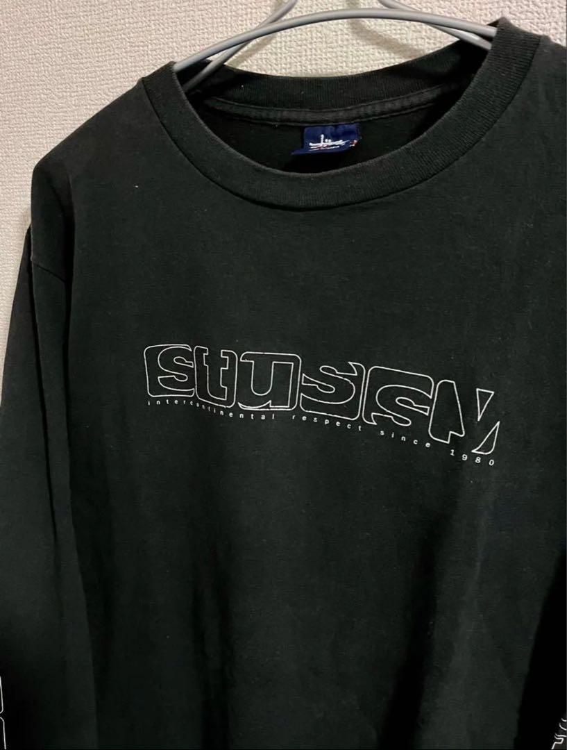 Stussy ロンT 長袖Tシャツ 紺タグ　USA製　Old