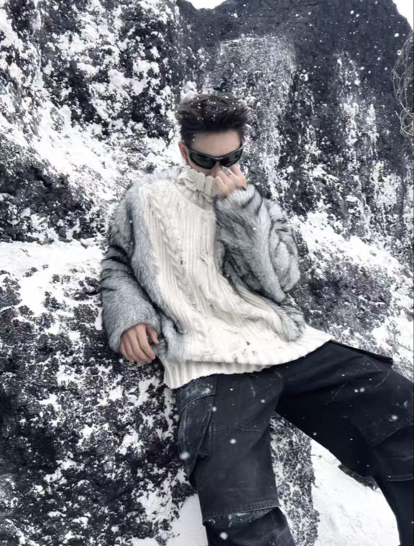 grunge docking fur knit ドッキング　ファー　ニット