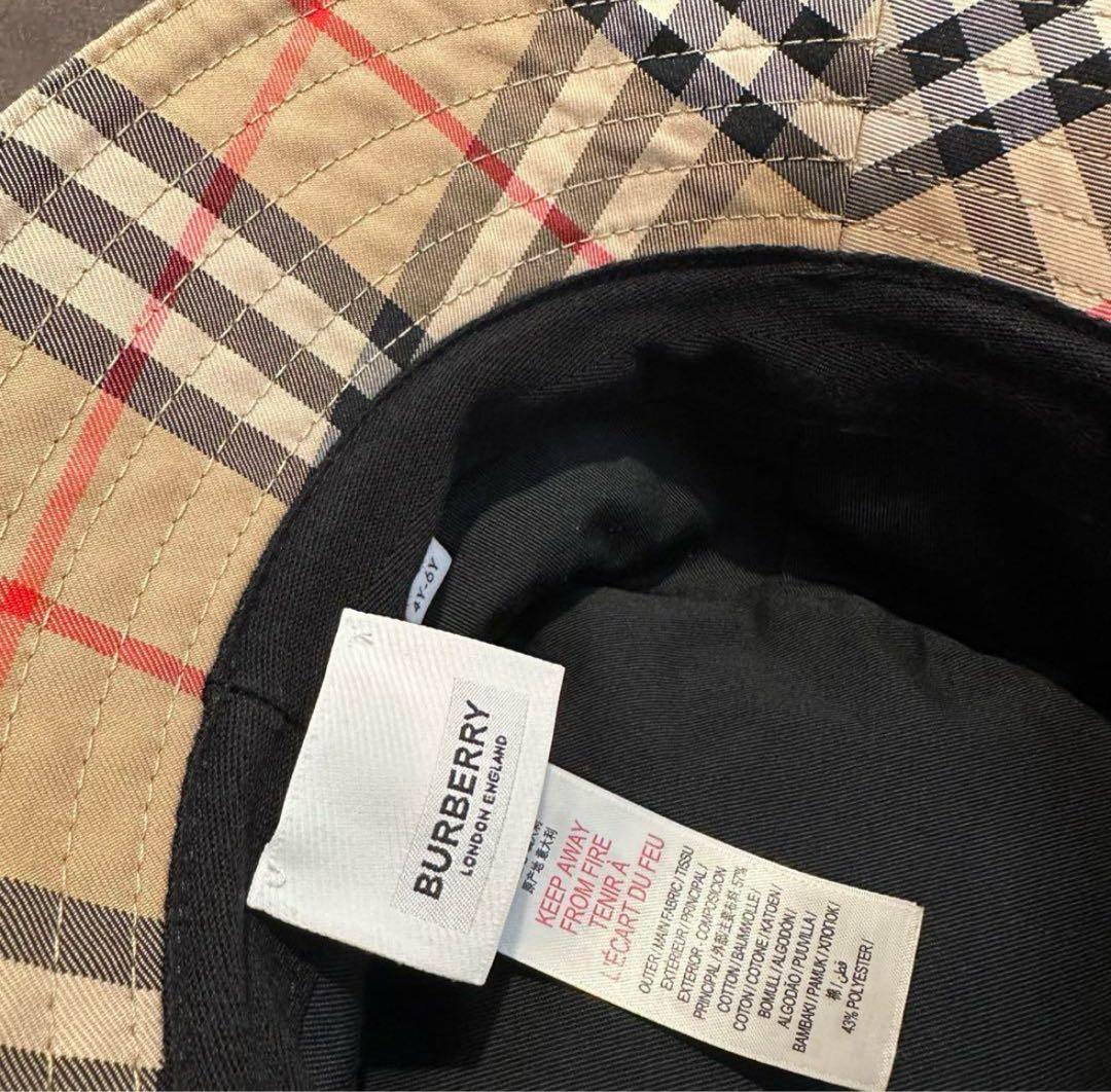 【お買い得】 のみ げ BURBERRY バーバリー キッズ バケットハット 4Y-6Y