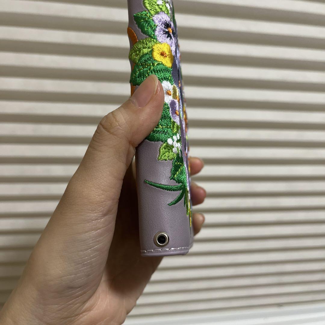 らくらくスマートフォン3 F-06F 手帳型 パープル パンジー